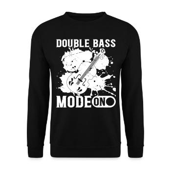 Double Bass Mode On Contrabass Double Bassist - Unisex Pullover - Schwarz - Vorne - Alina (178cm) & Michal (187cm)