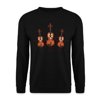 Funny Double Bass Player - Funny Double Bass Stick - Sweat-shirt Unisexe - noir - Devant - Alina (178cm) & Michal (187cm)