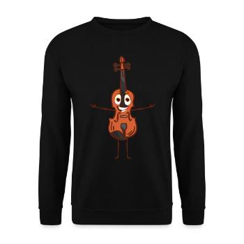 Funny Double Bass Stick Figure - Funny Double Bass - Sweat-shirt Unisexe - noir - Devant - Alina (178cm) & Michal (187cm)
