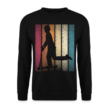Scooter Stunt Scooter for Kids Retro - Unisex Sweatshirt - black - Front - Alina (178cm) & Michal (187cm)