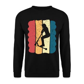 Scooter Stunt Scooter for Kids Retro - Unisex Sweatshirt - black - Front - Alina (178cm) & Michal (187cm)