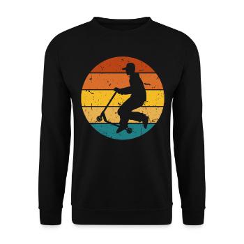 Scooter Stunt Scooter for Kids Retro - Unisex Sweatshirt - black - Front - Alina (178cm) & Michal (187cm)