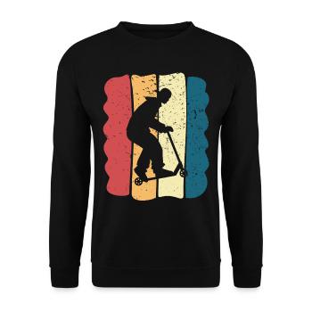 Scooter Stunt Scooter for Kids Retro - Unisex Sweatshirt - black - Front - Alina (178cm) & Michal (187cm)