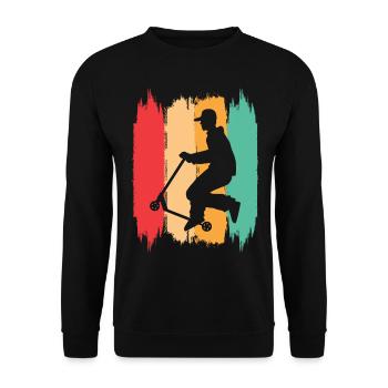Scooter Stunt Scooter for Kids Retro - Unisex Sweatshirt - black - Front - Alina (178cm) & Michal (187cm)