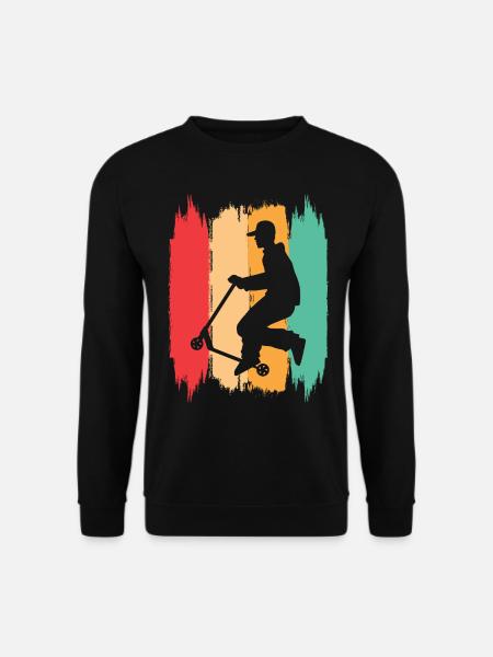 Scooter Stunt Roller für Kinder Retro - Unisex Pullover - Schwarz