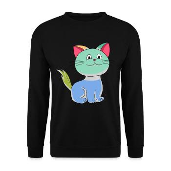 Cat Colorful Colorful Cats Fantasy Baby Kids - Unisex Sweatshirt - black - Front - Alina (178cm) & Michal (187cm)