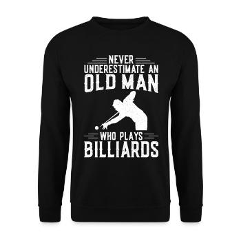 Billiards Pool Player Ball Grandpa - Unisex Sweatshirt - black - Front - Alina (178cm) & Michal (187cm)