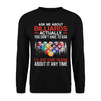 Billards Joueur de billard Balle Demandez-moi - Sweat-shirt Unisexe - noir - Devant - Alina (178cm) & Michal (187cm)