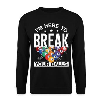 Billard Joueur de billard Jeu de mots - Sweat-shirt Unisexe - noir - Devant - Alina (178cm) & Michal (187cm)
