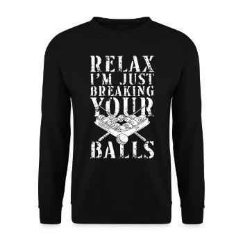 Billiards Pool Player Ball Pun - Unisex Sweatshirt - black - Front - Alina (178cm) & Michal (187cm)