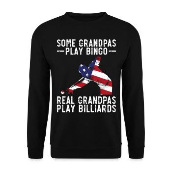 Billiards Pool Player Ball Grandpa - Unisex Sweatshirt - black - Front - Alina (178cm) & Michal (187cm)