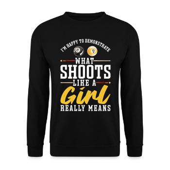 Billiards Pool Player Ball Girl - Unisex Sweatshirt - black - Front - Alina (178cm) & Michal (187cm)