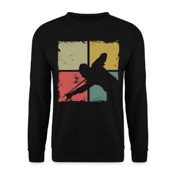 Billiards Pool Player Ball Retro - Unisex Sweatshirt - black - Front - Alina (178cm) & Michal (187cm)