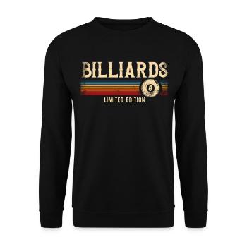 Billiards Pool Player Ball Retro - Unisex Pullover - Schwarz - Vorne - Alina (178cm) & Michal (187cm)