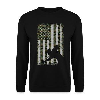 Billards Joueur de billard Balle - Sweat-shirt Unisexe - noir - Devant - Alina (178cm) & Michal (187cm)