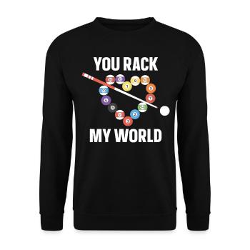 Jeu de mots à billes de joueur de billard - Sweat-shirt Unisexe - noir - Devant - Alina (178cm) & Michal (187cm)