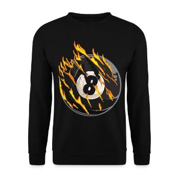 Billiards Pool Player Ball 8 Ball - Unisex Pullover - Schwarz - Vorne - Alina (178cm) & Michal (187cm)