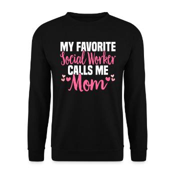 Sozialarbeit Sozialarbeiter Soziale Arbeit Mama - Unisex Pullover - Schwarz - Vorne - Alina (178cm) & Michal (187cm)