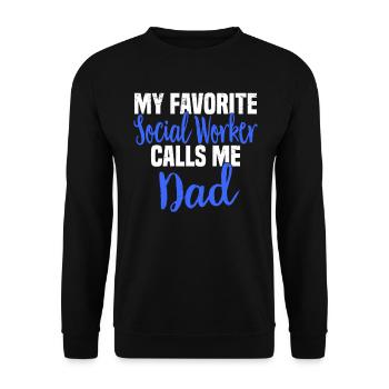 Sozialarbeit Sozialarbeiter Soziale Arbeit Papa - Unisex Pullover - Schwarz - Vorne - Alina (178cm) & Michal (187cm)