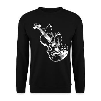Double Bassist Double Bass with Cats - Unisex Pullover - Schwarz - Vorne - Alina (178cm) & Michal (187cm)