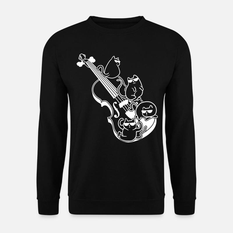 Contrebassiste contrebasse avec chats - Sweat-shirt Unisexe - noir