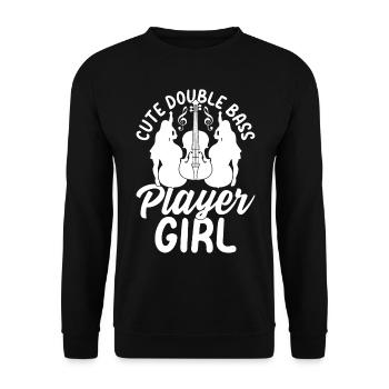 Cute Double Bass Player Girl Double Bass Girl Doub - Unisex Pullover - Schwarz - Vorne - Alina (178cm) & Michal (187cm)