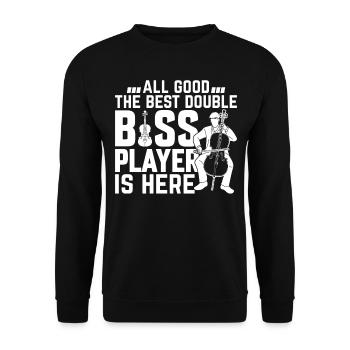 Tout va bien Le meilleur contrebassiste est ici - Con - Sweat-shirt Unisexe - noir - Devant - Alina (178cm) & Michal (187cm)
