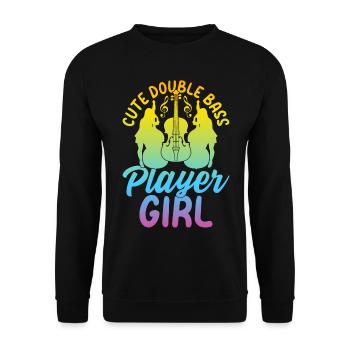 Mignon contrebassiste fille contrebassiste fille do - Sweat-shirt Unisexe - noir - Devant - Alina (178cm) & Michal (187cm)