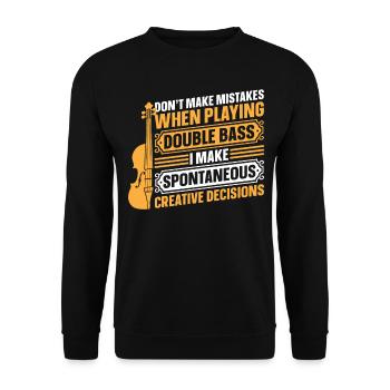 Double Bassist - Don't Make Mistakes When Playing - Unisex Sweatshirt - black - Front - Alina (178cm) & Michal (187cm)