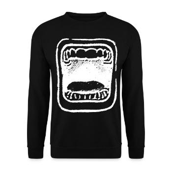 2reborn Schrei Mund Zähne Angst Scream Mouth 4 - Unisex Pullover - Schwarz - Vorne - Alina (178cm) & Michal (187cm)