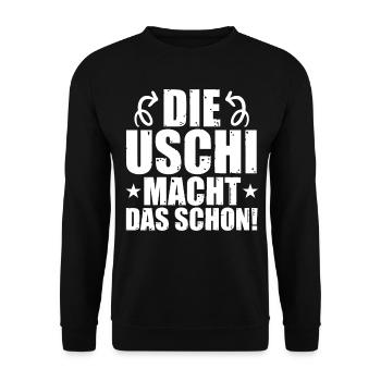Die Uschi Macht Das Schon - Unisex Pullover - Schwarz - Vorne - Alina (178cm) & Michal (187cm)
