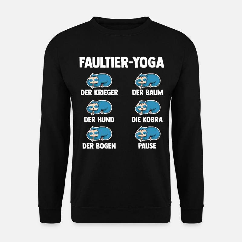 Faultier Yoga - Unisex Pullover - Schwarz
