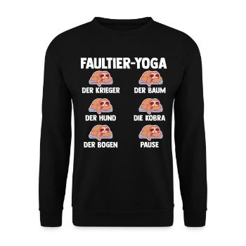 Faultier Yoga - Unisex Pullover - Schwarz - Vorne - Alina (178cm) & Michal (187cm)
