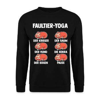 Faultier Yoga - Unisex Pullover - Schwarz - Vorne - Alina (178cm) & Michal (187cm)