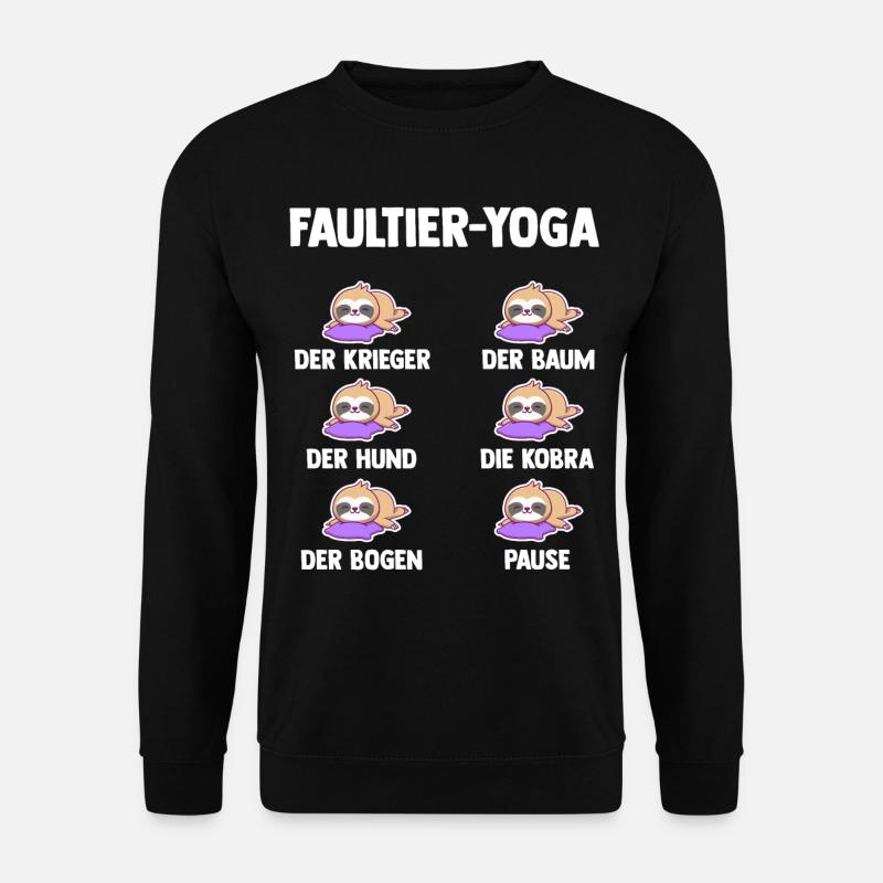 Faultier Yoga - Unisex Pullover - Schwarz