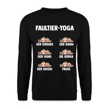 Faultier Yoga - Unisex Pullover - Schwarz - Vorne - Alina (178cm) & Michal (187cm)