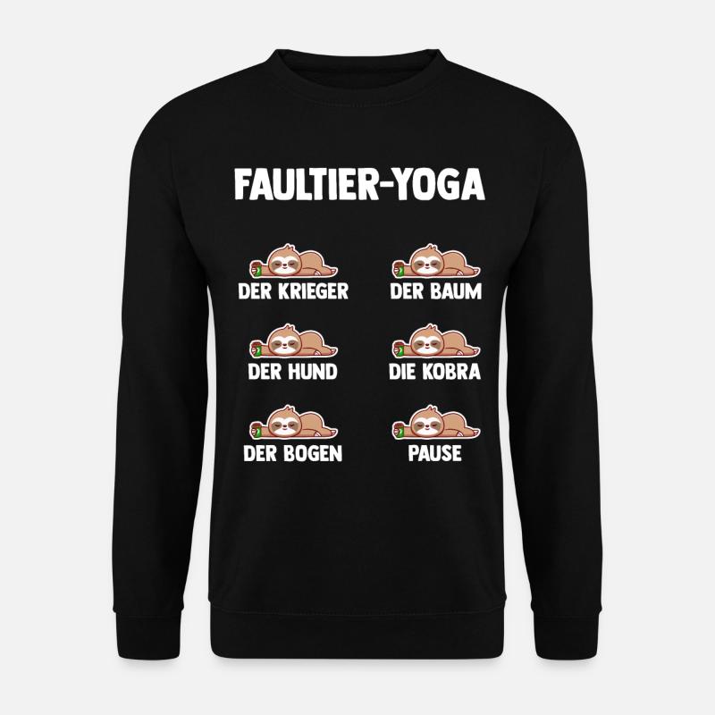 Faultier Yoga - Unisex Pullover - Schwarz