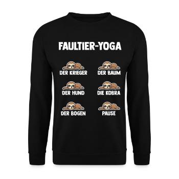 Faultier Yoga - Unisex Pullover - Schwarz - Vorne - Alina (178cm) & Michal (187cm)