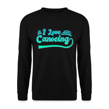 Ich liebe Kanusport - Unisex Pullover - Schwarz - Vorne - Alina (178cm) & Michal (187cm)
