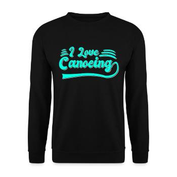 Ich liebe Kanusport - Unisex Pullover - Schwarz - Vorne - Alina (178cm) & Michal (187cm)