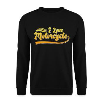I love motorcycles - Unisex Sweatshirt - black - Front - Alina (178cm) & Michal (187cm)
