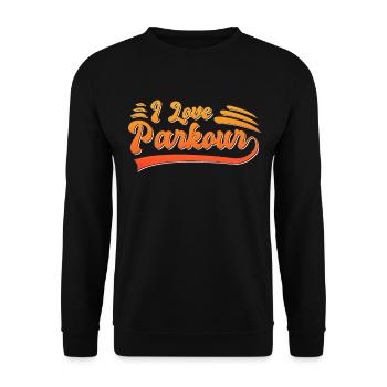 Ich liebe Parkour - Unisex Pullover - Schwarz - Vorne - Alina (178cm) & Michal (187cm)