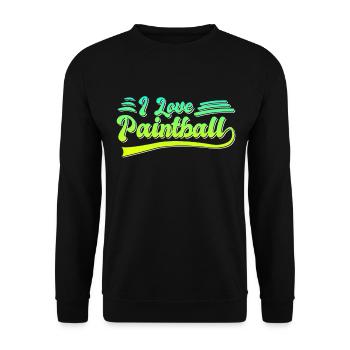 Ich liebe Paintball - Unisex Pullover - Schwarz - Vorne - Alina (178cm) & Michal (187cm)