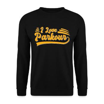 Ich liebe Parkour - Unisex Pullover - Schwarz - Vorne - Alina (178cm) & Michal (187cm)