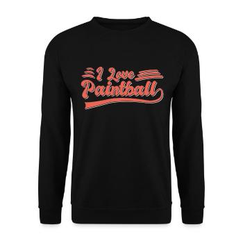 Ich liebe Paintball - Unisex Pullover - Schwarz - Vorne - Alina (178cm) & Michal (187cm)