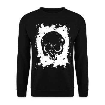 2reborn Skull Head Totenkopf Horror Angst Tot - Unisex Pullover - Schwarz - Vorne - Alina (178cm) & Michal (187cm)