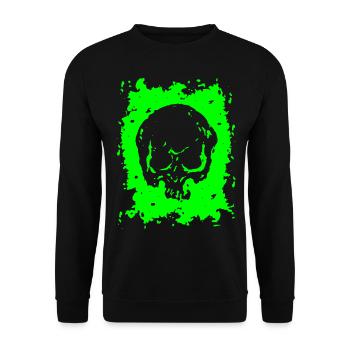 2reborn Skull Head Totenkopf Angst Tot Died 3 - Unisex Pullover - Schwarz - Vorne - Alina (178cm) & Michal (187cm)