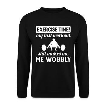 Muskelkater Workout Wackeliges Fitnessstudio - Unisex Pullover - Schwarz - Vorne - Alina (178cm) & Michal (187cm)