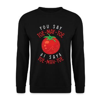 Tomato Gardening Lover Lustiger Gärtner - Unisex Pullover - Schwarz - Vorne - Alina (178cm) & Michal (187cm)