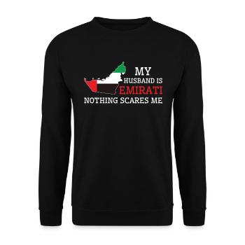 Rien ne me fait peur Mari émirati United - Sweat-shirt Unisexe - noir - Devant - Alina (178cm) & Michal (187cm)